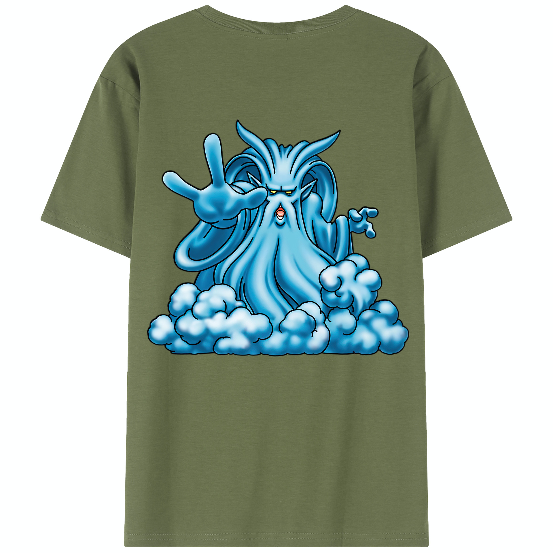 （画像用） ドラゴンクエスト Doragon Kuesuto Dragon Quest 綿100％半袖Tシャツ（背面プリント）